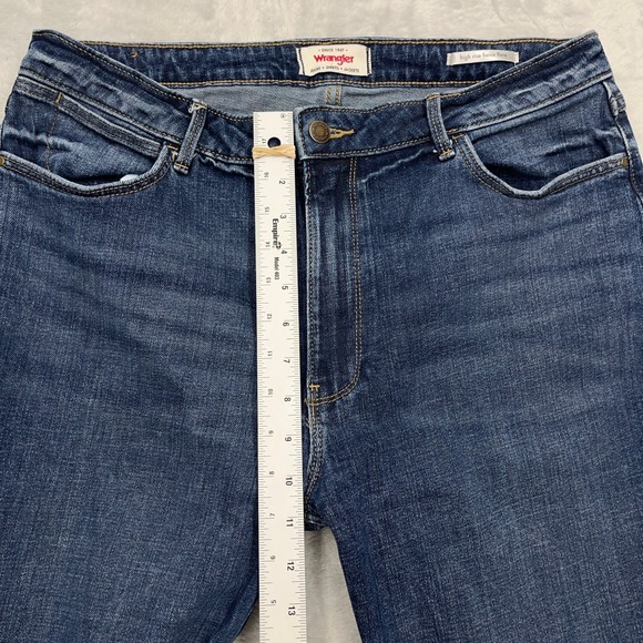 Wrangler High Rise Fierce Flare Jeans Dark Wash Sz 14 34x32 Cowboy Work MT2FLBR - Picture 4 of 11